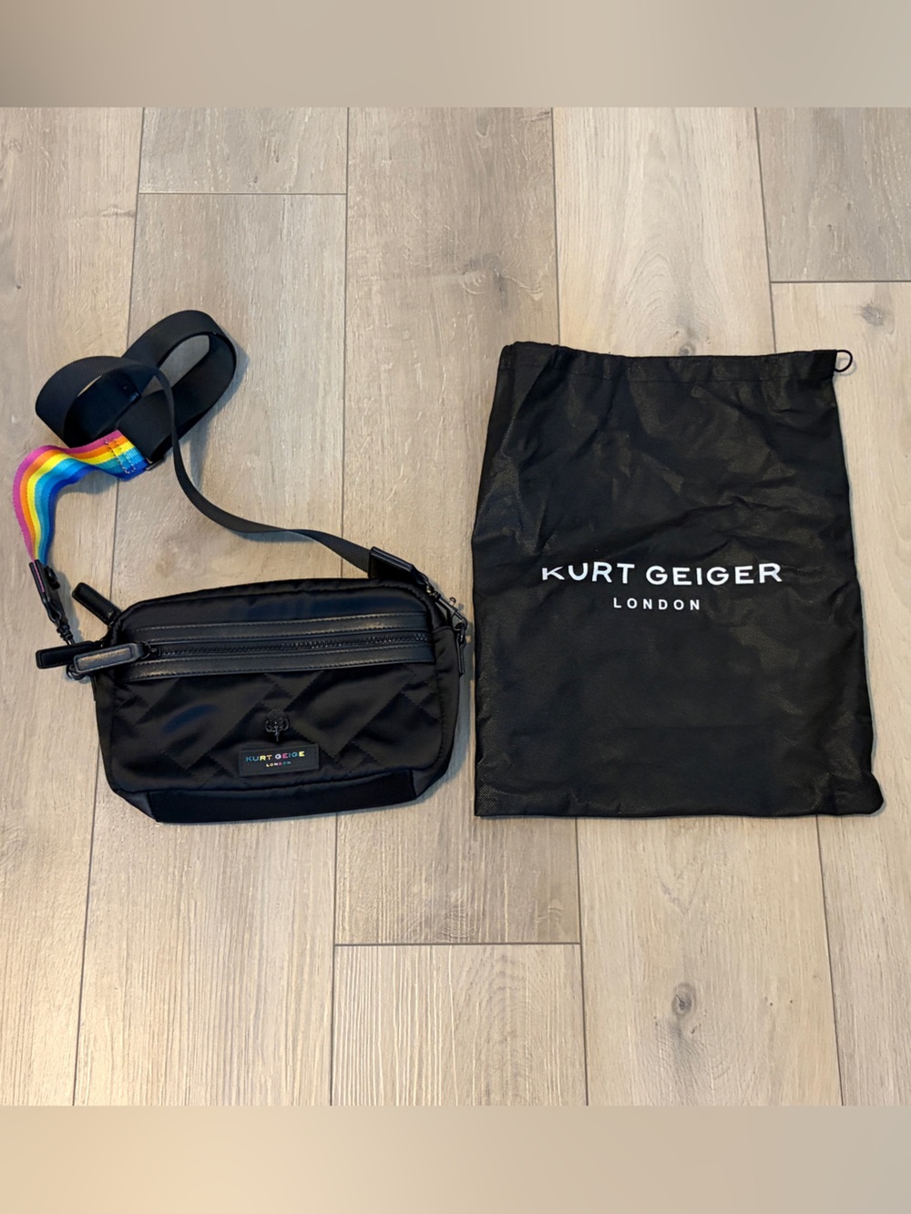 Kurt Geiger Rainbow Strap Crossbody Bag Purse